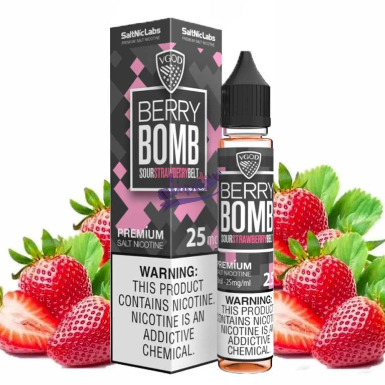 نیکوتین سالت بمب توت فرنگی یخ ویگاد | VGOD BERRY BOMB ICE - تصویر 2