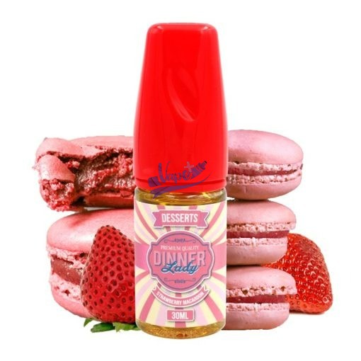 نیکوتین سالت داینر لیدی طعم توت فرنگی ماکارون | Dinner Lady Strawberry Macaron Salt (30ml) - تصویر 2