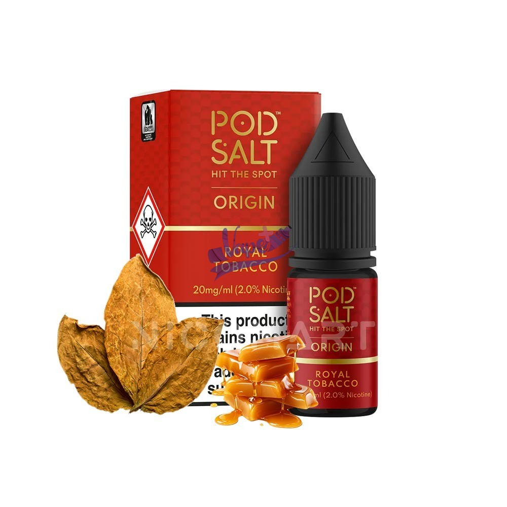 نیکوتین سالت پاد سالت تنباکو کارامل ۱۰ میل | POD SALT Royal Tobacco Salt (10ml) - تصویر 2