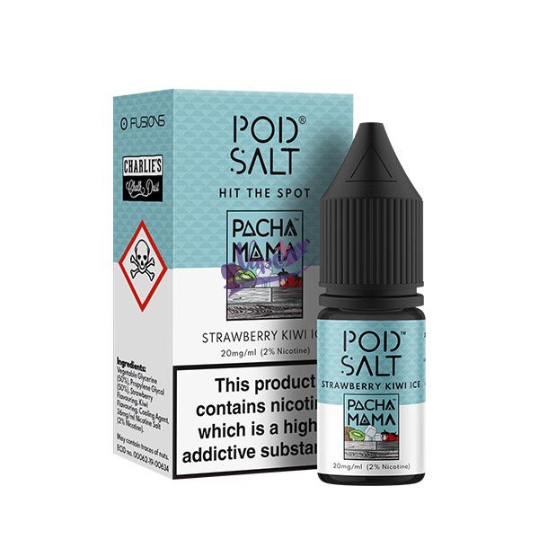 نیکوتین سالت پاد سالت توت‌فرنگی کیوی یخ ۱۰ میل | Pod Salt Strawberry Kiwi Ice Salt (10ml) - تصویر 2