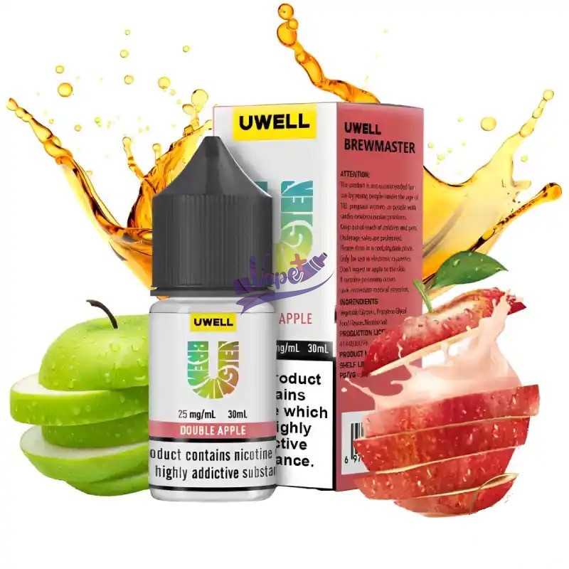 نیکوتین سالت یوول طعم دو سیب | Uwell Double Apple Salt (30ml) - تصویر 2