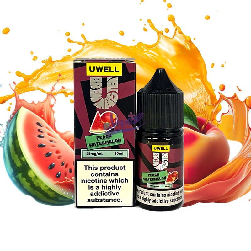 نیکوتین سالت یوول طعم هلو هندوانه | Uwell Peach Watermelon Salt (30ml) - تصویر 2
