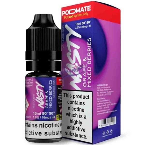 سالت نستی انگور بلوبری تمشک | NASTY PODMATE GRAPE & MIX BERRIES