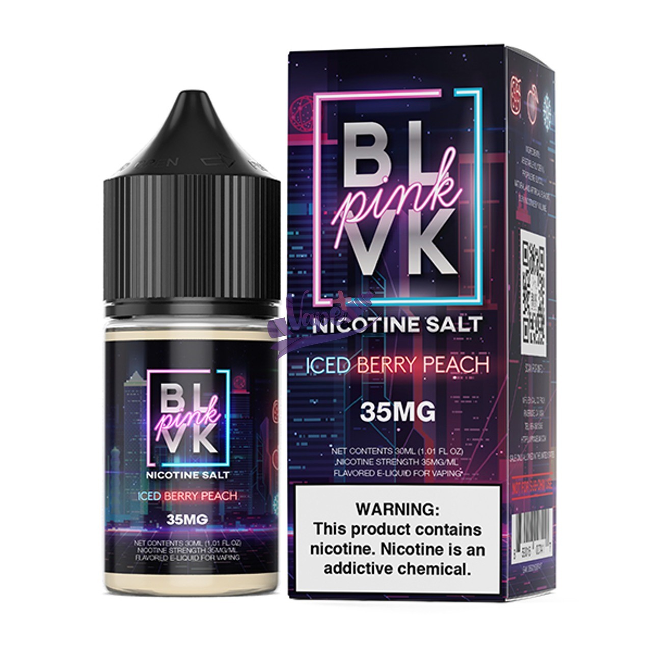 سالت نیکوتین هلو یخ بری بی ال وی کی | BLVK Ice Berry Peach Salt 30ml - تصویر 2