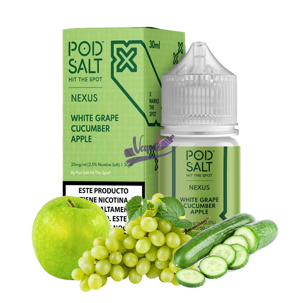 سالت نیکوتین پاد سالت انگور سفید خیار و سیب | Pod Salt White Grape Cucumber Apple - تصویر 2